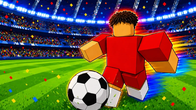Roblox soccer gameplay scene from Build A Soccer Squad